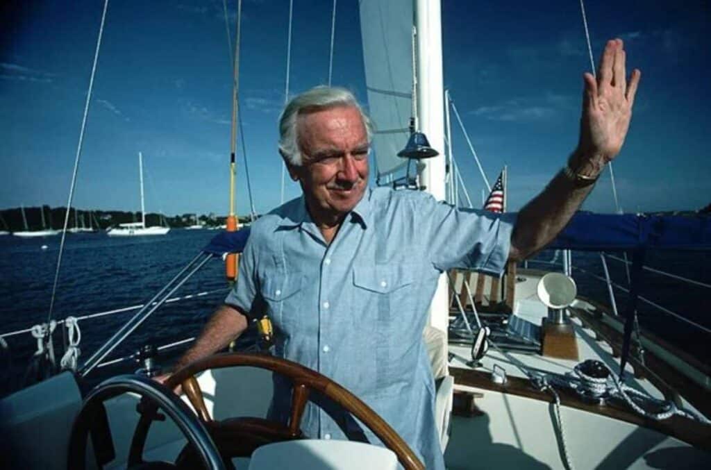 Walter Cronkite on his Ship